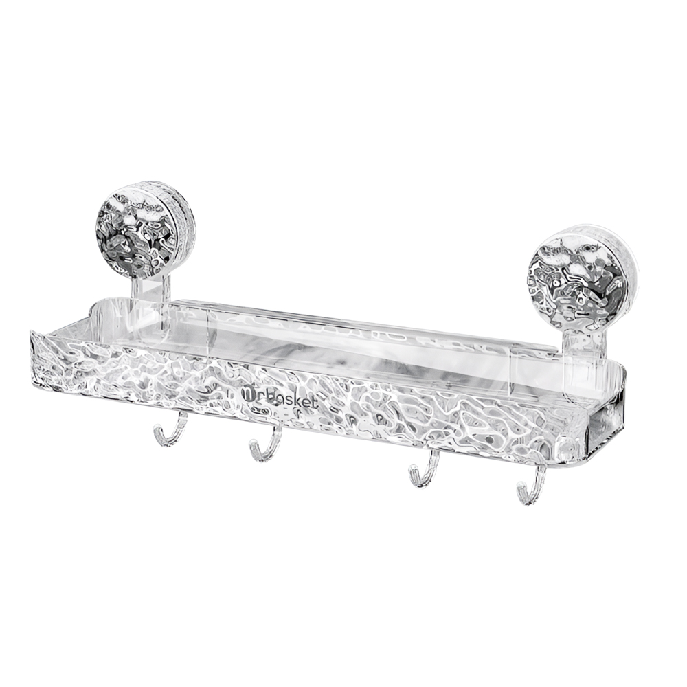 【上手家居】透明吸盤置物架 透明30cm三角款(浴室置物架/浴室收納架收納架/轉角架), , large