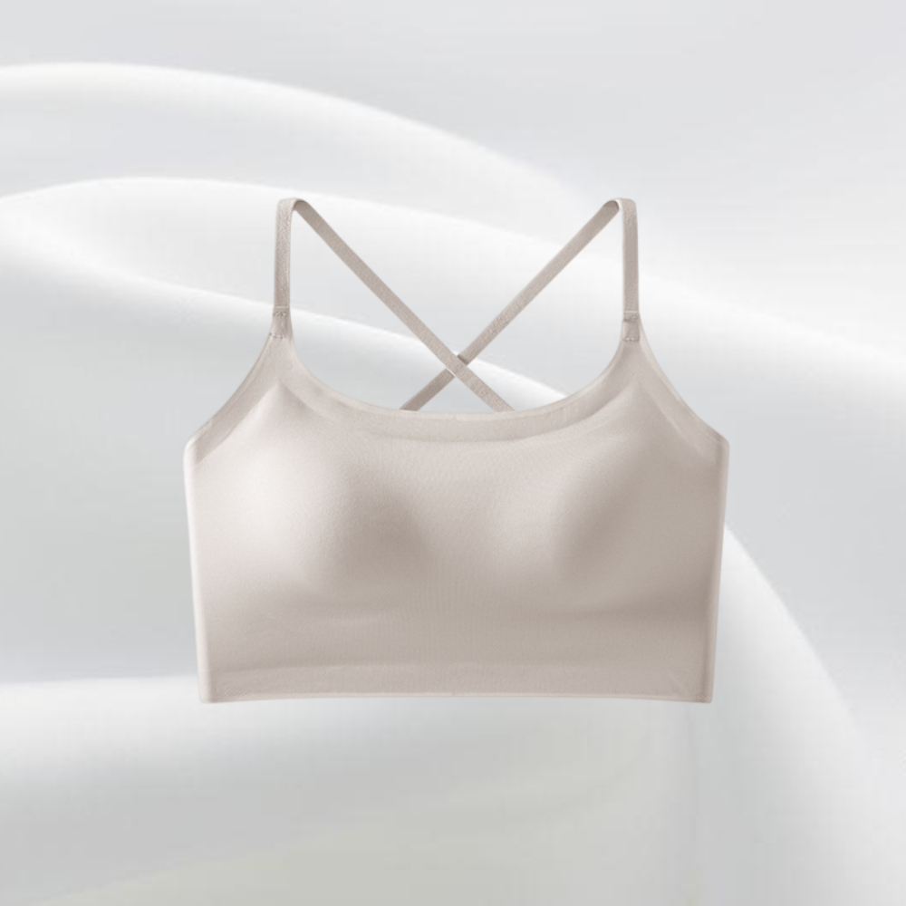 【A&R】輕奢冰絲涼感U型美背細肩帶內衣 - 輕奢淺卡其L, 輕奢淺卡其, large