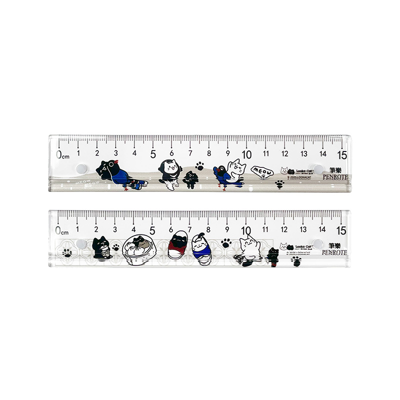 【PENROTE 筆樂】露咖貓15CM防滑尺 2款, , large