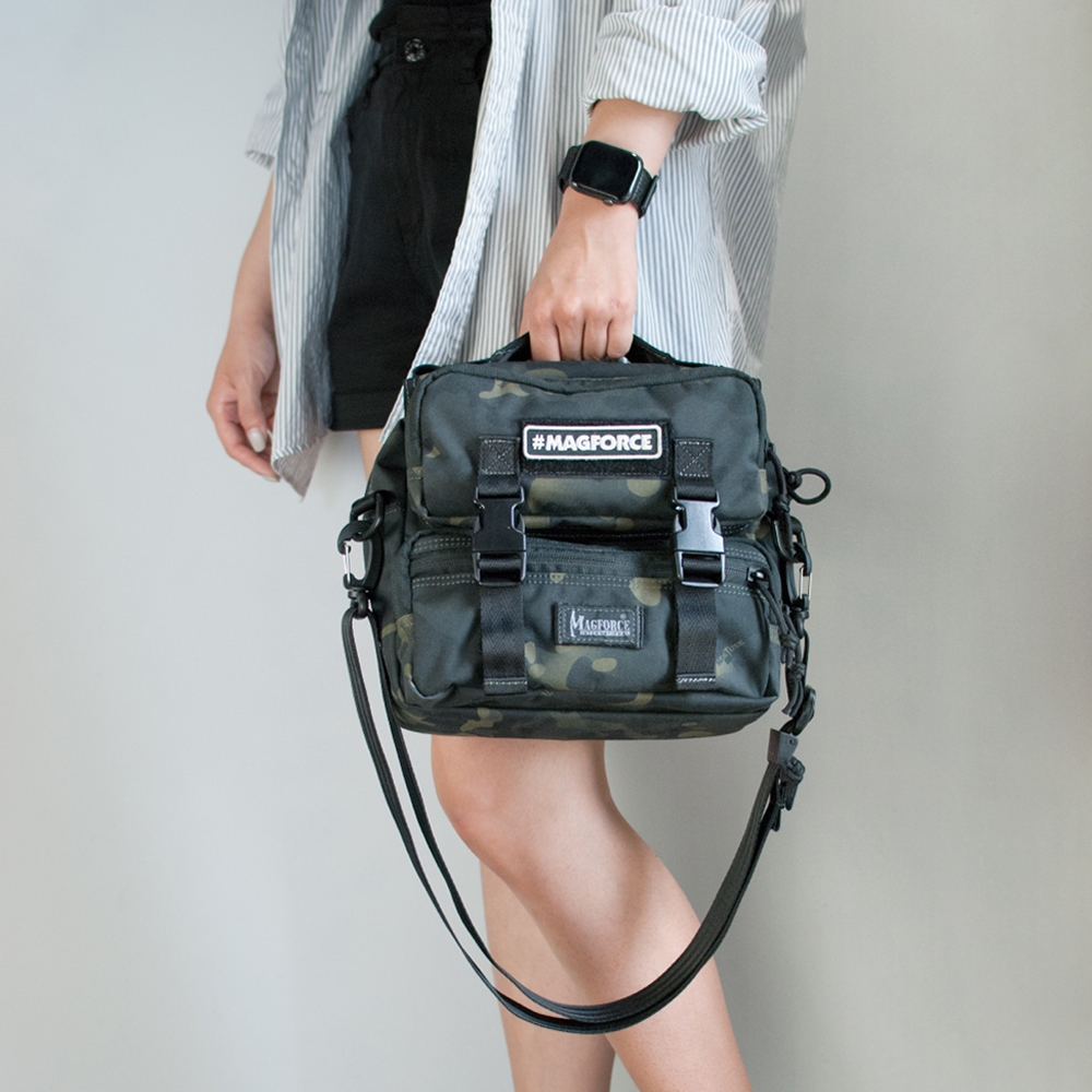 【MAGFORCE】馬蓋先#A0499 生存者攜行袋【500D尼龍 膠注黑】 側背包 單肩包 軍用背包 登山背包, , large