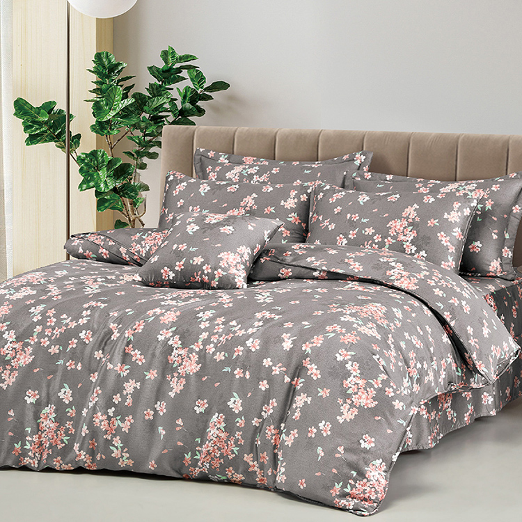 【多利寶寢具】INDIAN_100%純天絲雙人七件式床罩組-花溪, , large