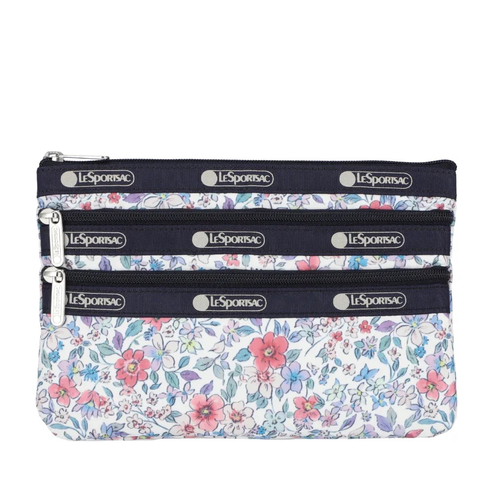 LeSportsac 3-ZIP COSMETIC 三層拉鍊化妝包 - 織錦花語, , large