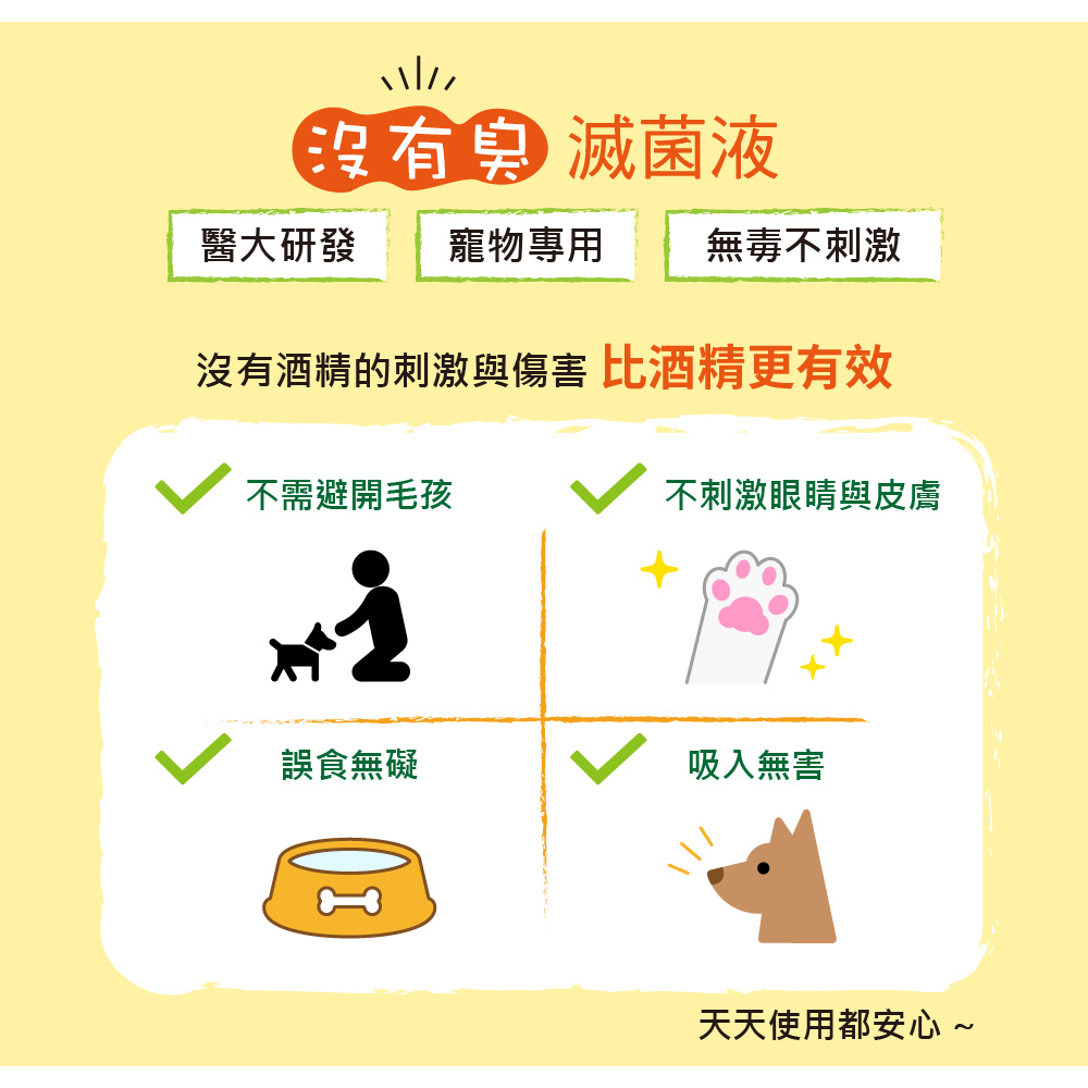 【P&H寵物家】沒有臭 2入組狗用除臭滅菌液250ml(寵物除臭滅菌液), , large