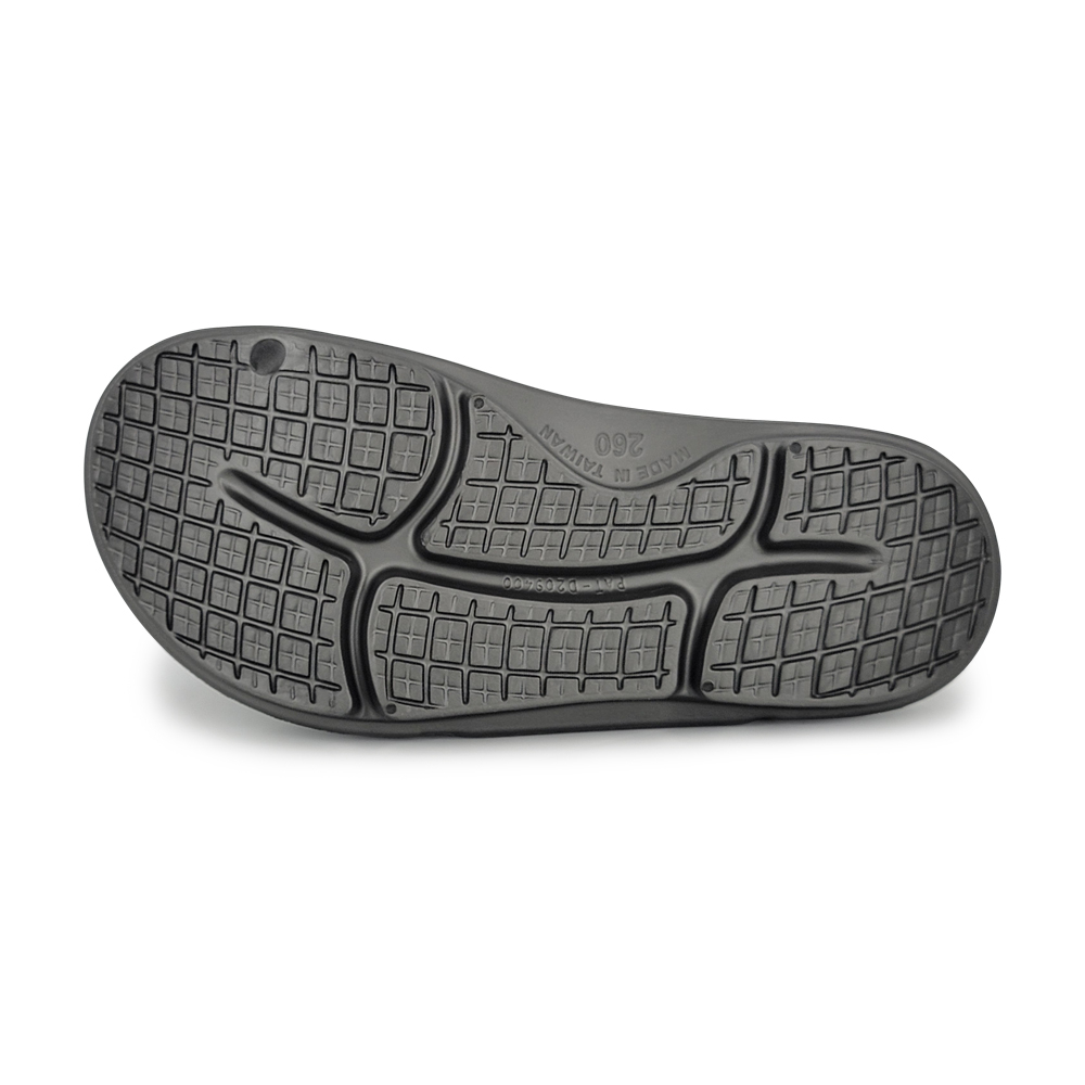 DIADORA迪亞多那 紓壓厚底拖鞋 MIT台灣製造 休閒 運動 簡約 素色 魔鬼氈 彈力 足弓支撐 舒壓 防滑 黑 灰, , large