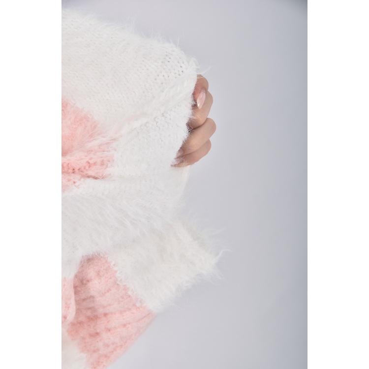 (F) endolphin韓牌質感修身短版條紋粉色長袖上衣二手衣, , large