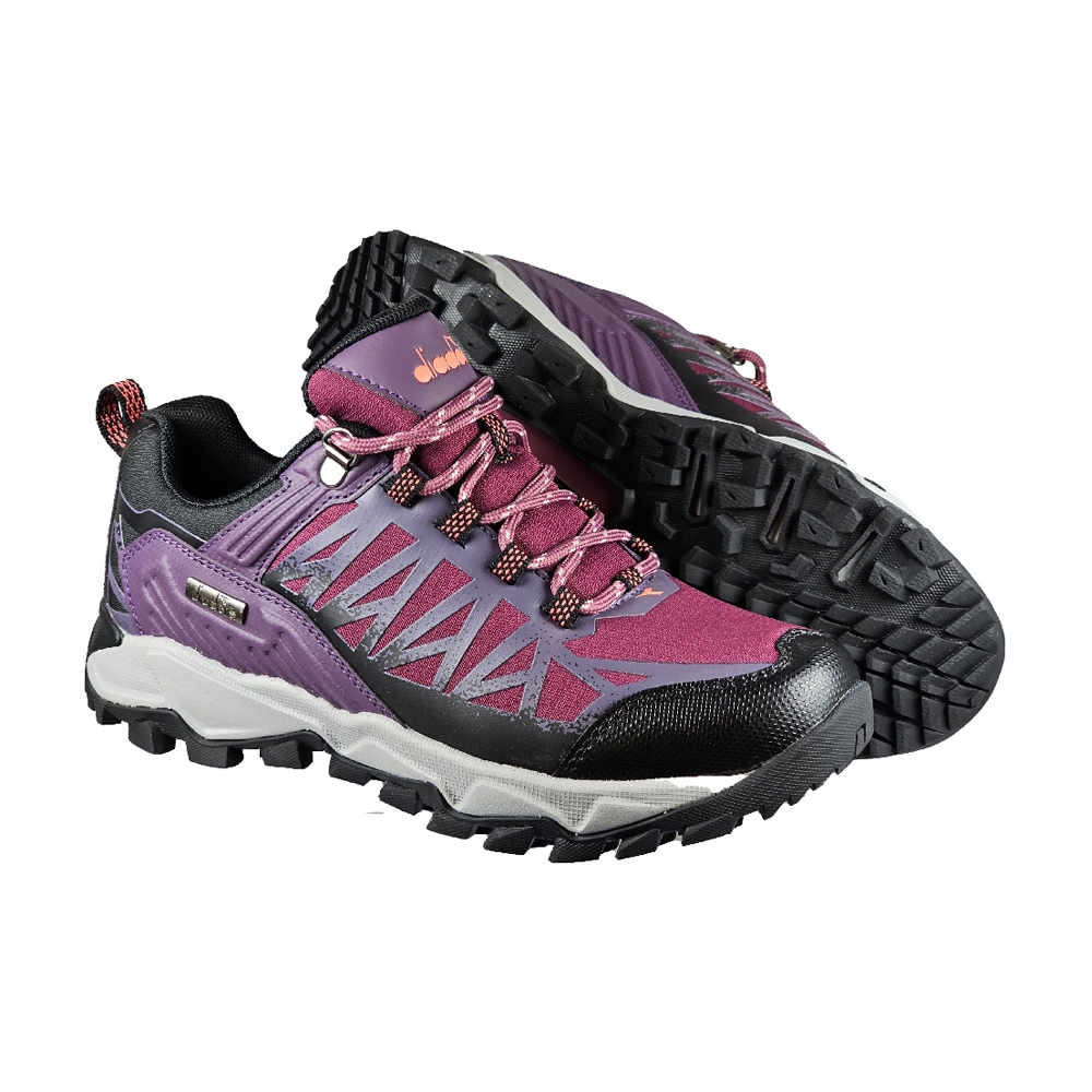 DIADORA迪亞多那 防潑水戶外越野鞋 女運動鞋 登山鞋 女鞋 防潑水 足弓支撐 緩衝 吸震 耐磨 防滑 紫 卡其, , large