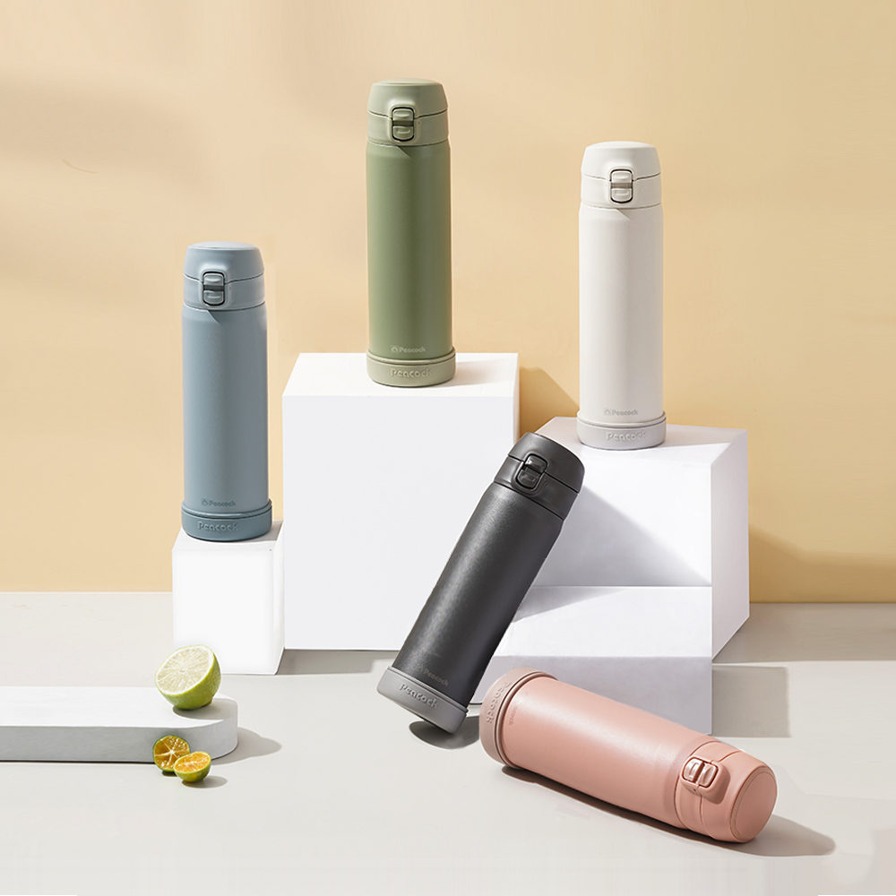 【日本孔雀Peacock】莫蘭迪316不鏽鋼 彈蓋直飲 保冷保溫杯550ML(防撞矽膠底座)-任選色, , large