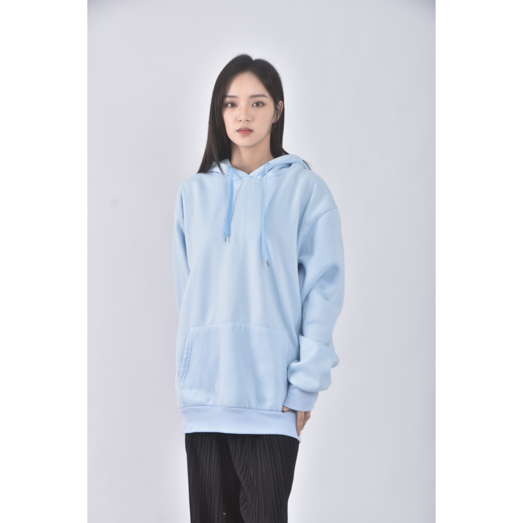(XL) reve doux質感連帽藍色長袖上衣二手衣