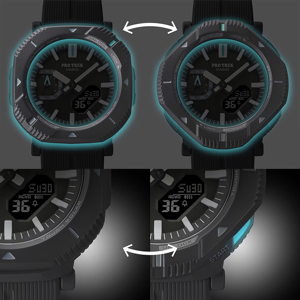 CASIO 卡西歐 PROTREK 戶外登山錶 彈力繩錶帶 太陽能藍芽手錶 PRJ-B001B-5, , large