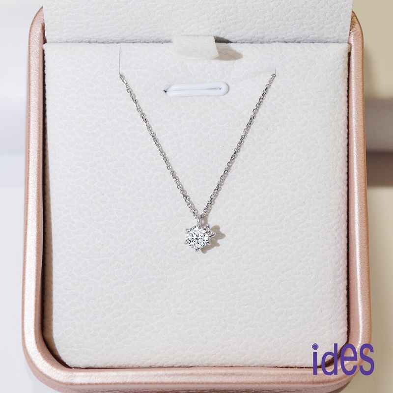 [ides愛蒂思] 生日禮 日系輕珠寶OL系列設計款天然鑽石30分E/VS1八心八箭EX車工14K金鑽石項鍊鎖骨鍊/萌萌, , large