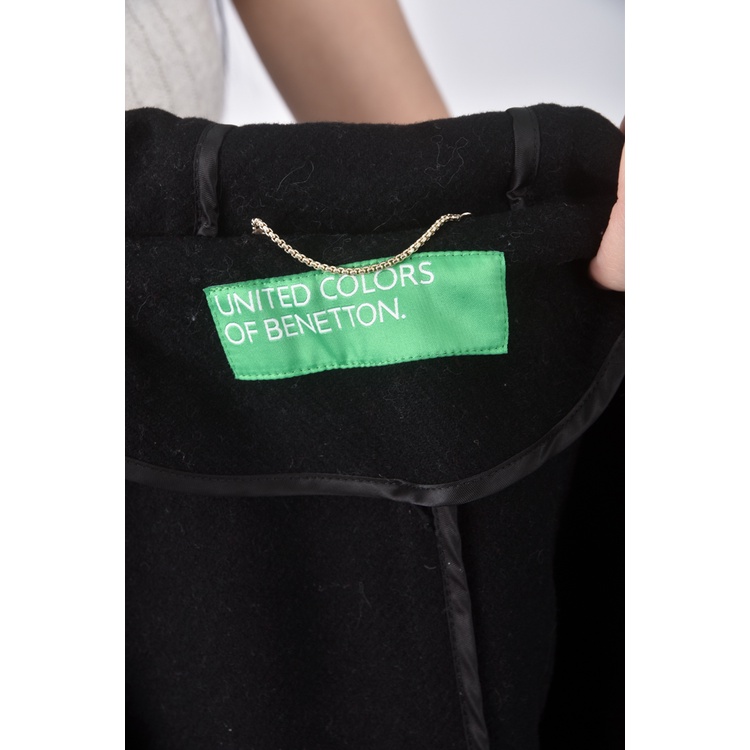 (XL) united colors of benetton質感大衣黑色外套二手衣, , large