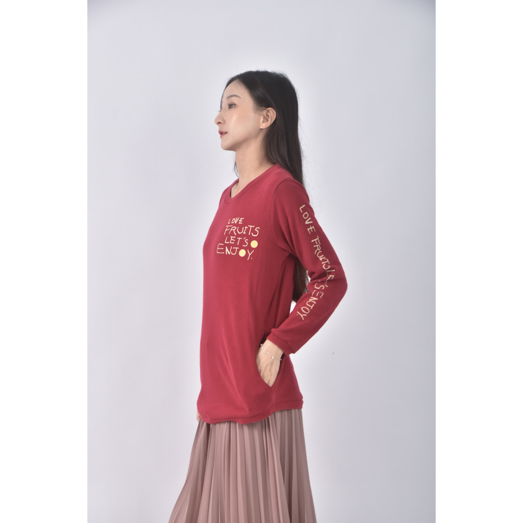 (L) design by porsche圓領紅色長袖上衣二手衣, , large