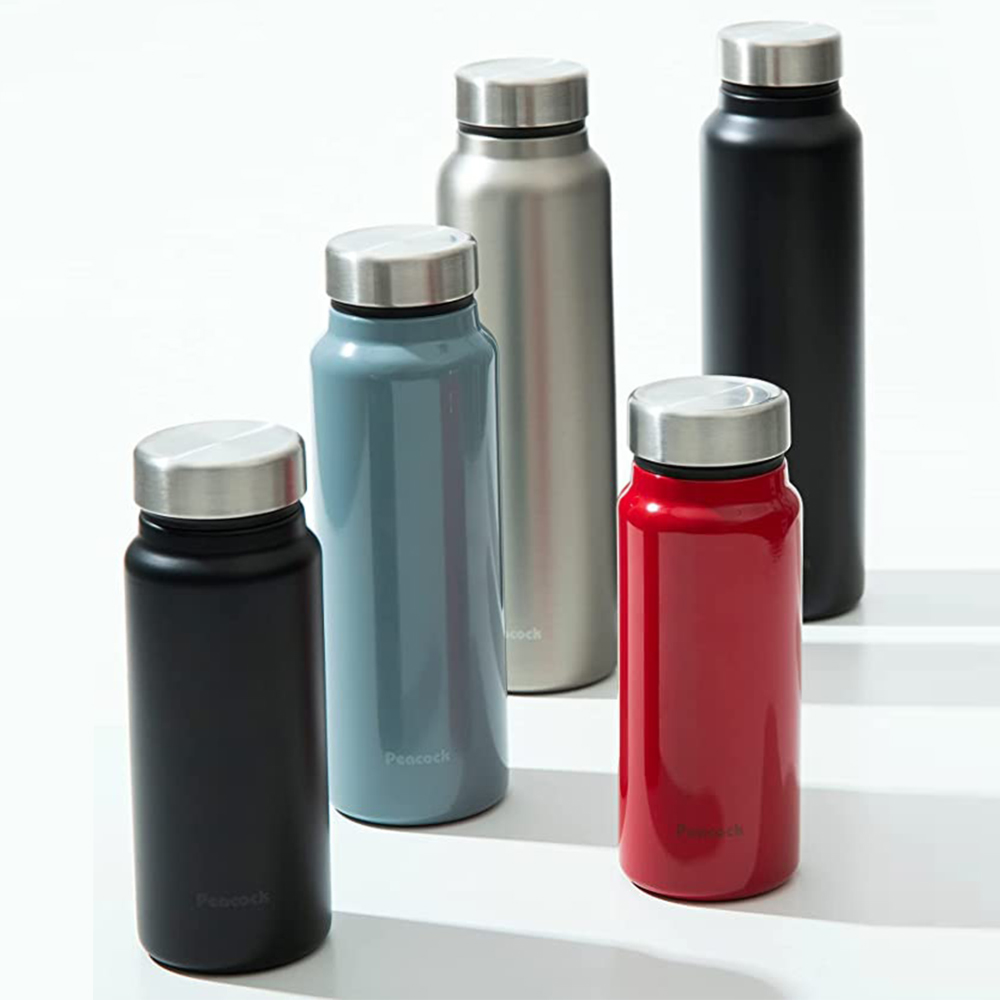 【日本孔雀Peacock】商務休閒 不鏽鋼保冷保溫杯800ML(輕量化設計)-消光黑, 消光黑, large