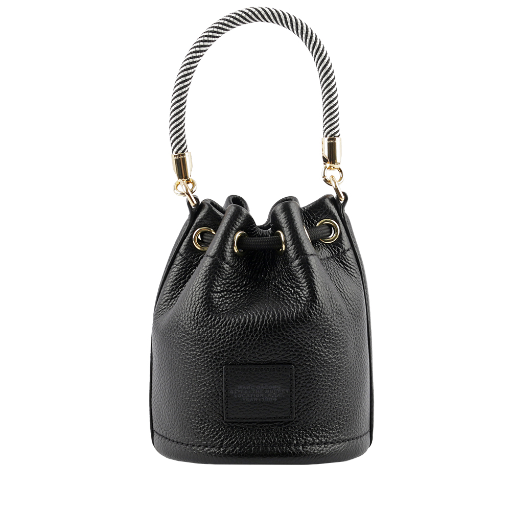 MARC JACOBS The Bucket Bag Logo 壓印二用迷你水桶包/黑色, , large