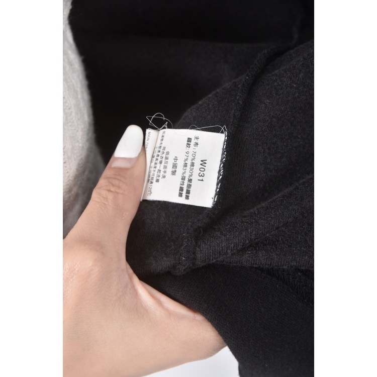 (S) net質感棉質連帽黑色外套二手衣, , large