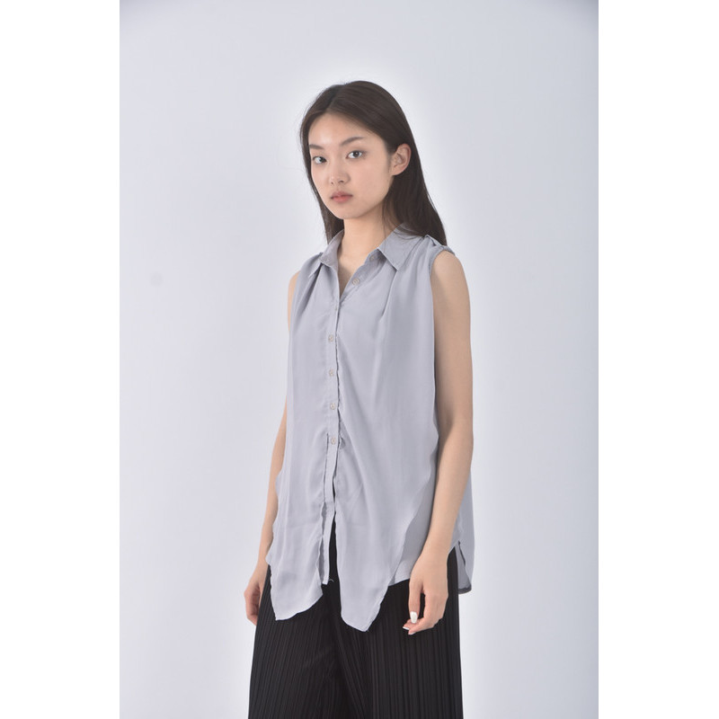 (S) a lady質感無袖藍色上衣二手衣, , large