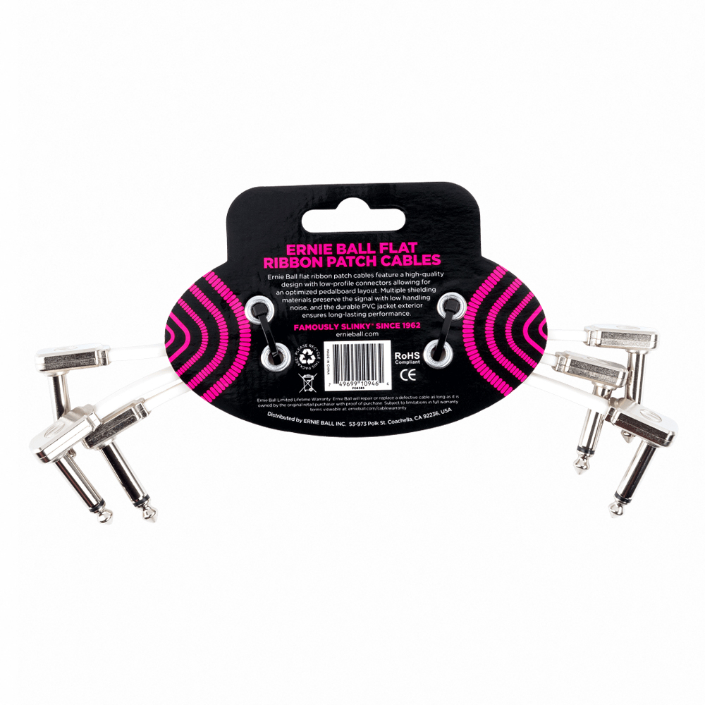 ERNIE BALL 6' Cable 3Pcs 短導線一組三條 15.24公分 多色款【敦煌樂器】, , large