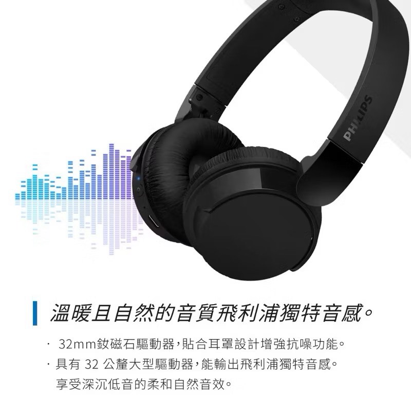 【Leo手機周邊專賣店】 PHILIPS飛利浦 高音質超長續航無線耳罩式耳機 /  TAH4209  /  白色, , large