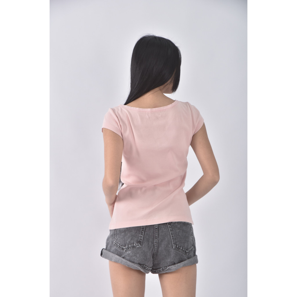 (S) g2000圓領粉色短袖上衣二手衣, , large