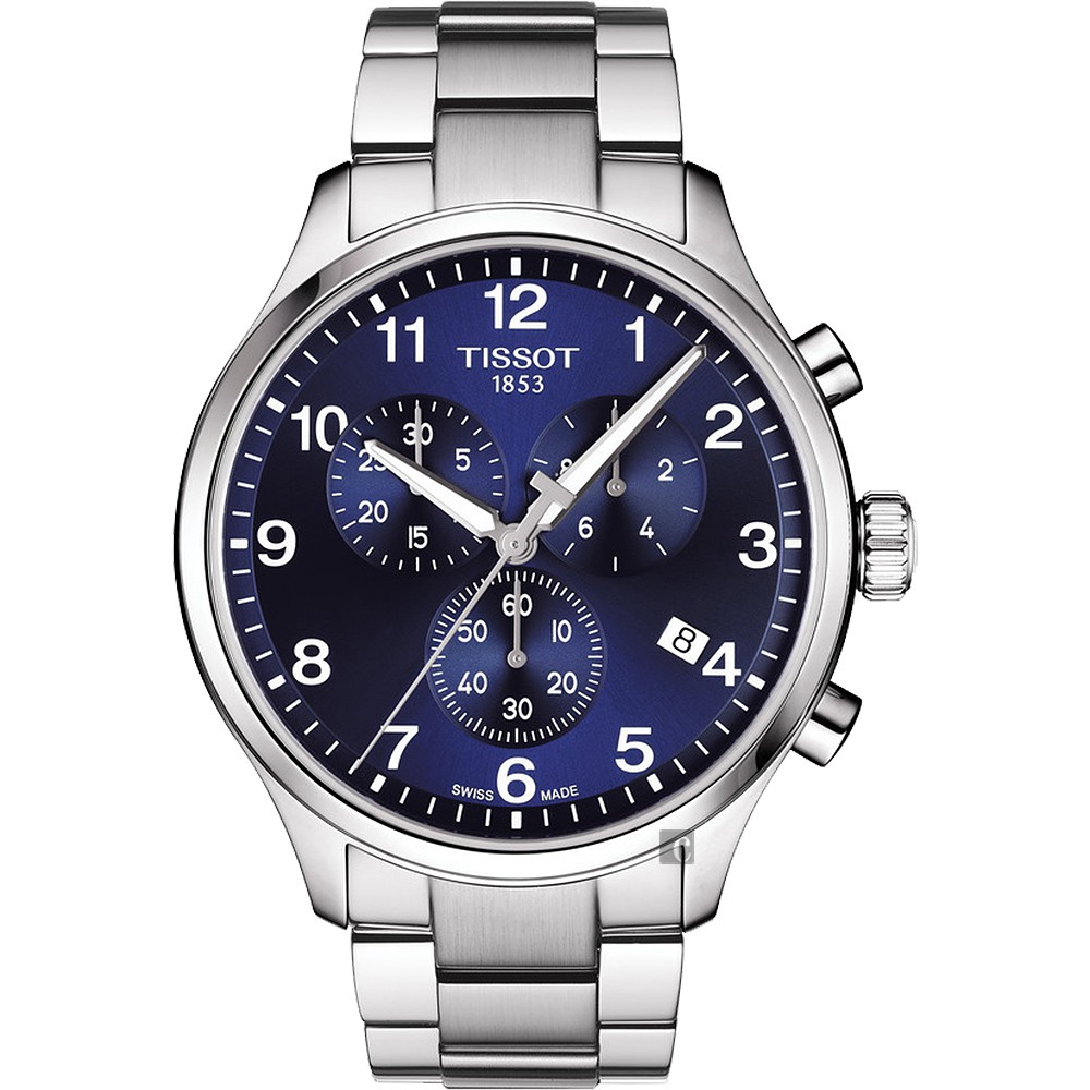 TISSOT天梭 韻馳系列 Chrono XL計時手錶-藍x銀/45mm  T1166171104701