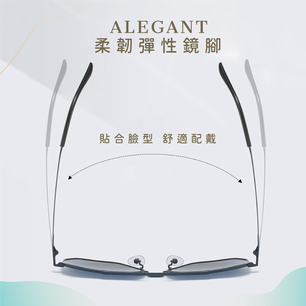 時尚藍影典範飛官寶麗來偏光墨鏡/UV400太陽眼鏡〔ALEGANT〕, , large