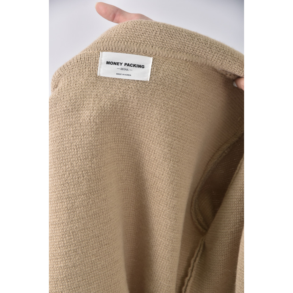 (L) money packing韓牌西裝素面杏色外套二手衣, , large