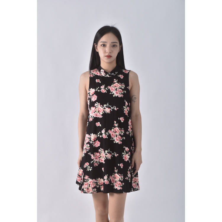 (M) forever21花卉黑色洋裝二手衣, , large