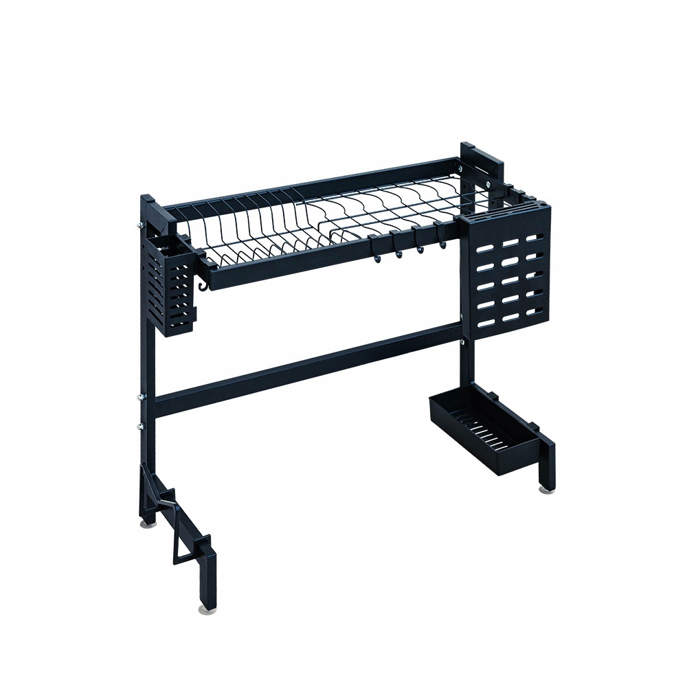 [Y HOUSE] Kitchen Sink Rack - 65cm Dish Rack Drain Rack Dish Rack Drain Basket Kitchen Storage Rack - Single Layer Black, , large