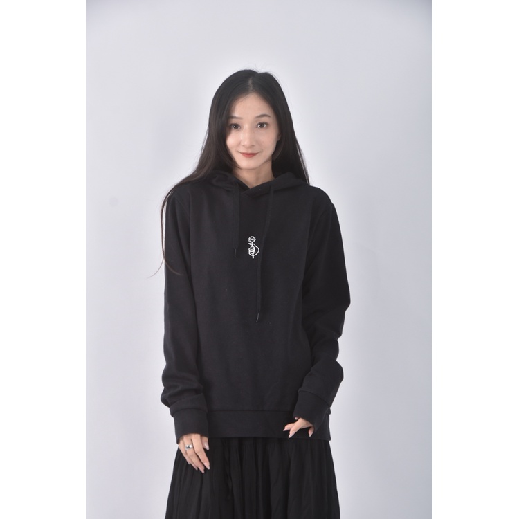 (S) puma質感連帽黑色長袖上衣二手衣, , large