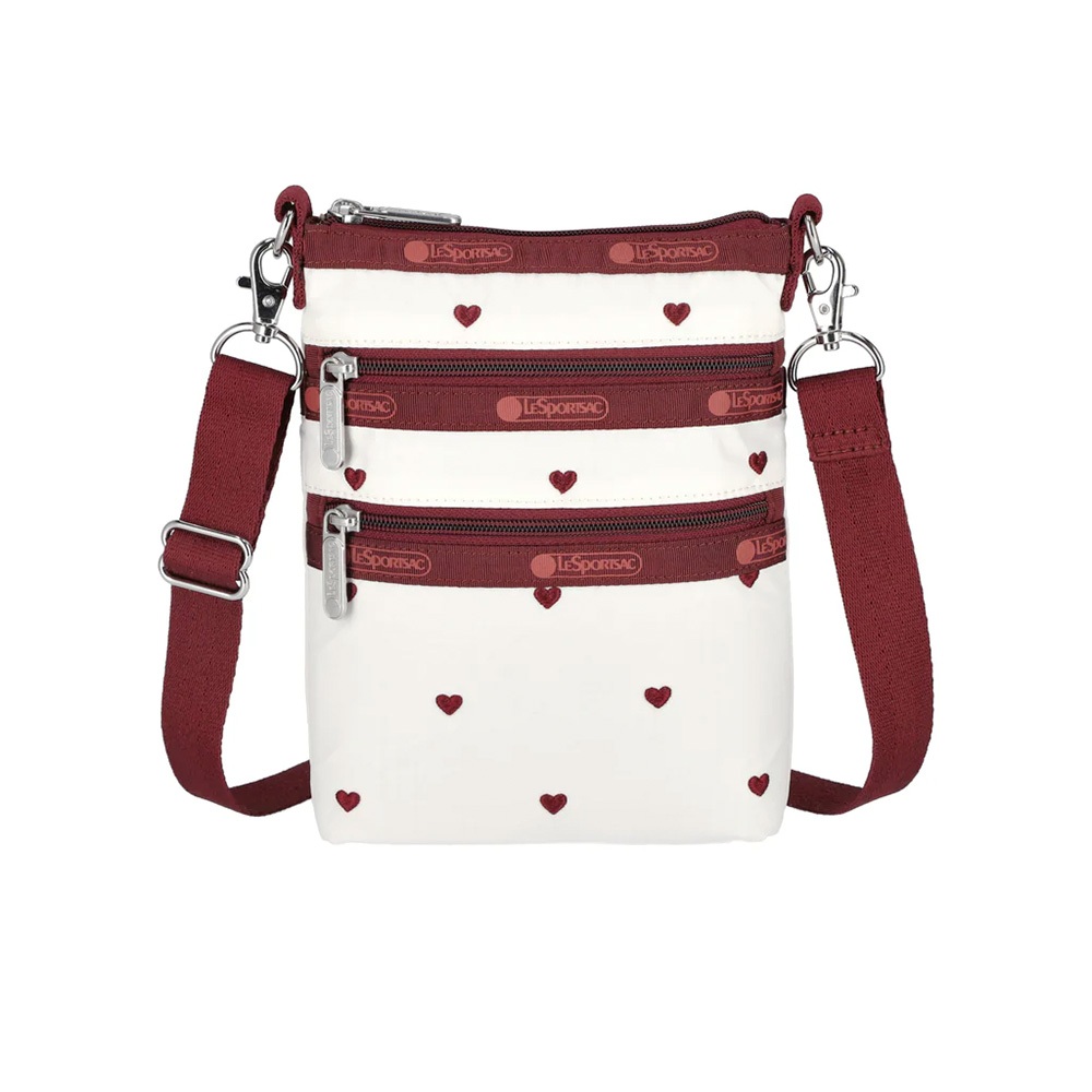 |快速出貨|Lesportsac 3-Zip Crossbody 三層拉鍊斜背包/ 莓果心刺繡, , large
