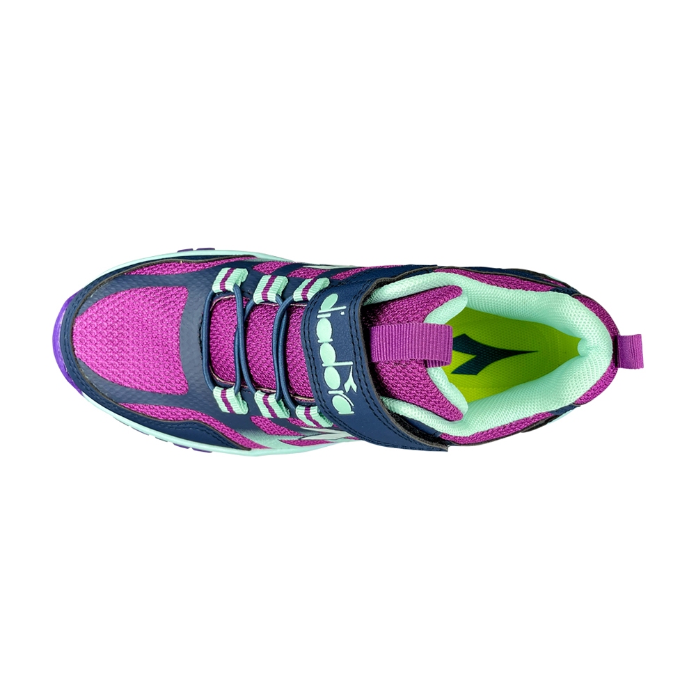 DIADORA迪亞多那 大童戶外越野鞋 童運動鞋 童鞋 登山鞋 寬楦 防潑水 保護後跟 健康鞋墊 耐磨 防滑 紫 藍, , large