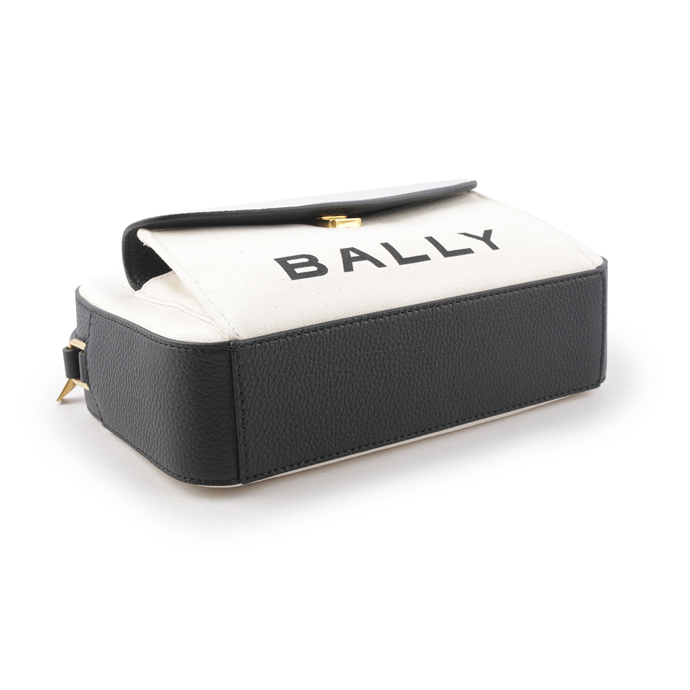 BALLY Bar Daniel 帆布及皮革口袋斜背包/自然色/黑色, , large