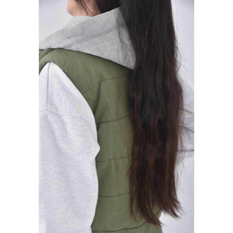 (S) fifty percent棉質純棉連帽背心綠色外套二手衣, , large