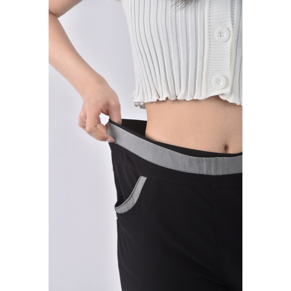 (L) 修身黑色長褲二手衣, , large