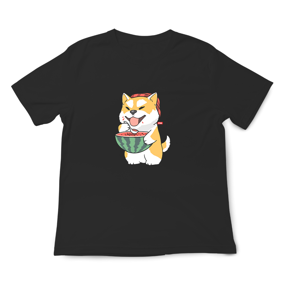 JZ TEE Shiba Inu - Eating Watermelon Graphic Tee, , large