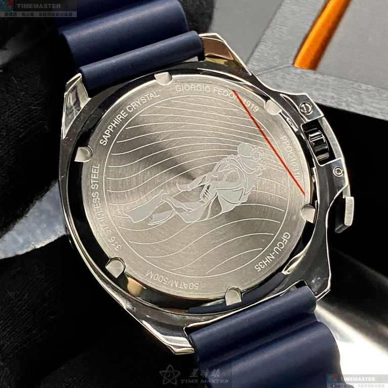 [星晴錶業]GiorgioFedon1919手錶,46mm,GF00101寶藍色錶面寶藍錶殼寶藍矽膠錶帶款, , large