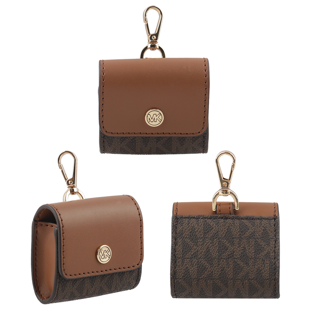 Michael Kors 金字塗層帆布附小袋三合一斜背包/咖啡色, , large