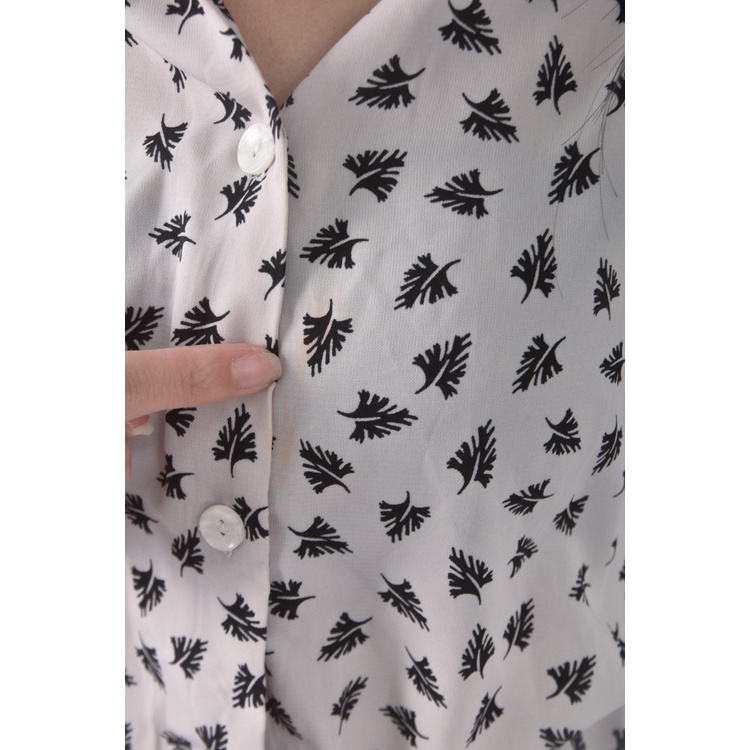 (XL) poly lulu高腰質感花紋灰色連身裝二手衣, , large