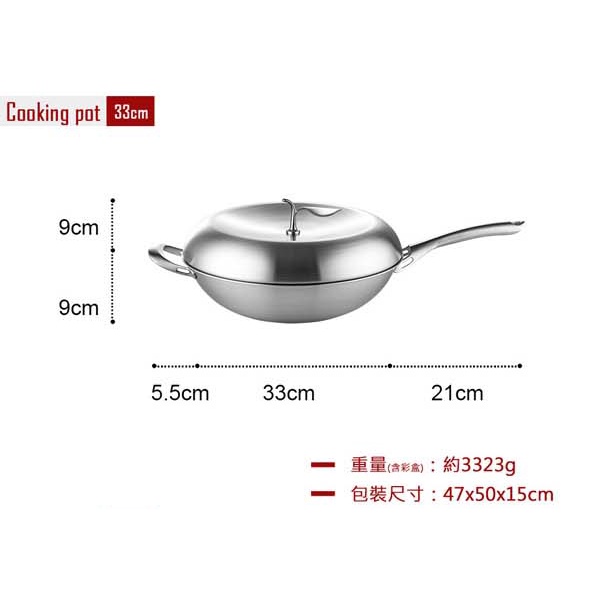 PERFECT 理想牌 極緻316不鏽鋼蘋果型七層複合金炒鍋附蓋蘋果鍋 33cm單把-Leidea樂德兒, , large