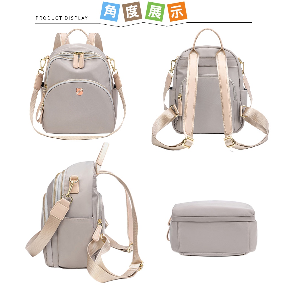 SPRING-簡約尼龍後背包休閒後背包3way小款後背包-多色, , large