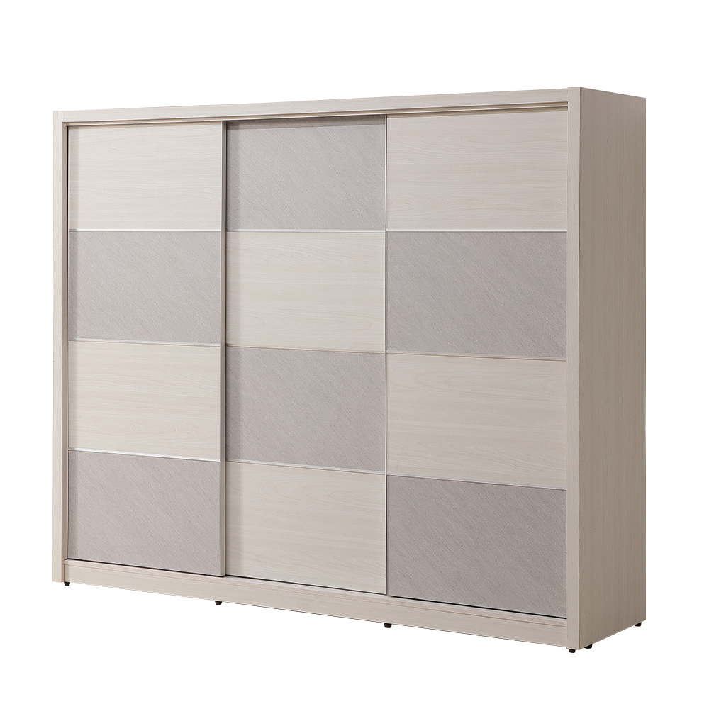 【唯熙傢俱】斯月橡木白8x7尺滑門衣櫃, , large