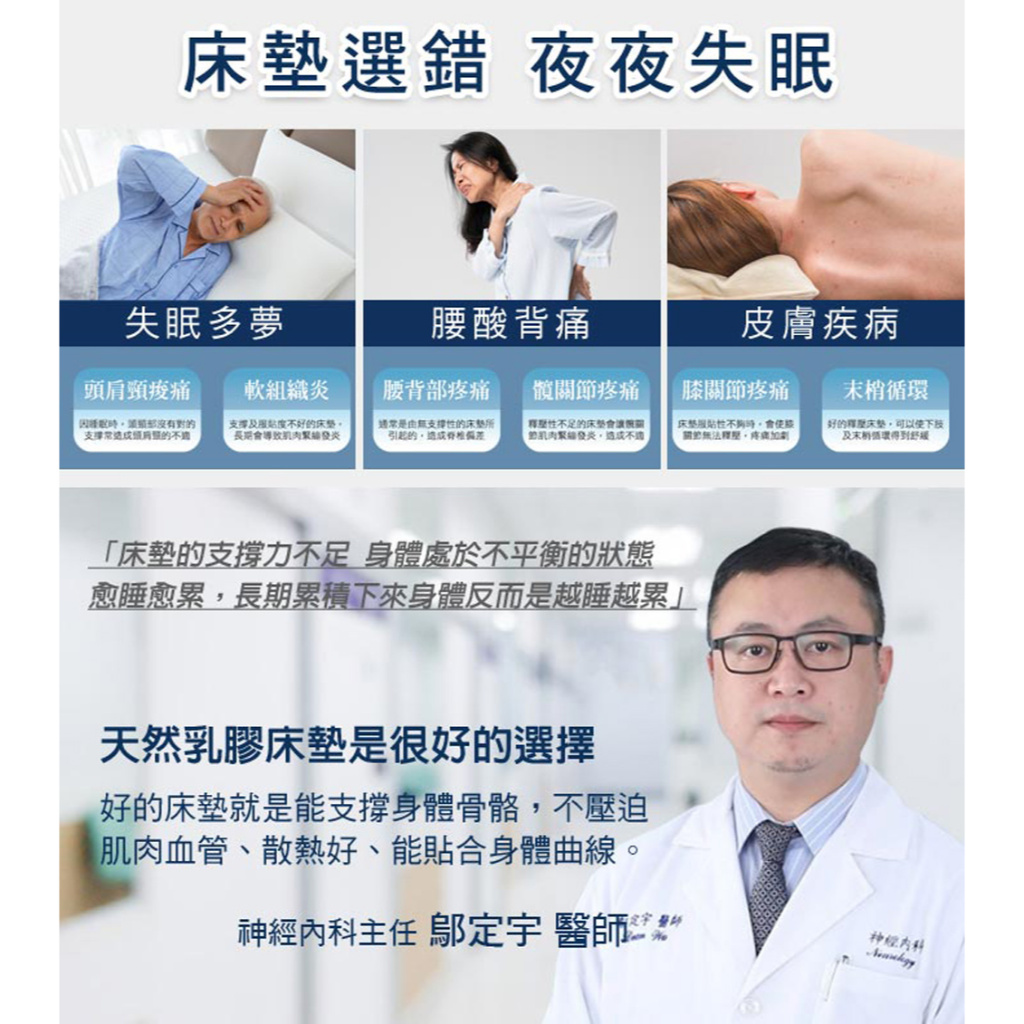 【日本藤田 】黃金雙面天然乳膠多層次釋壓床墊 雙人加大7CM 泰國乳膠 釋壓抗菌 防護支撐, , large