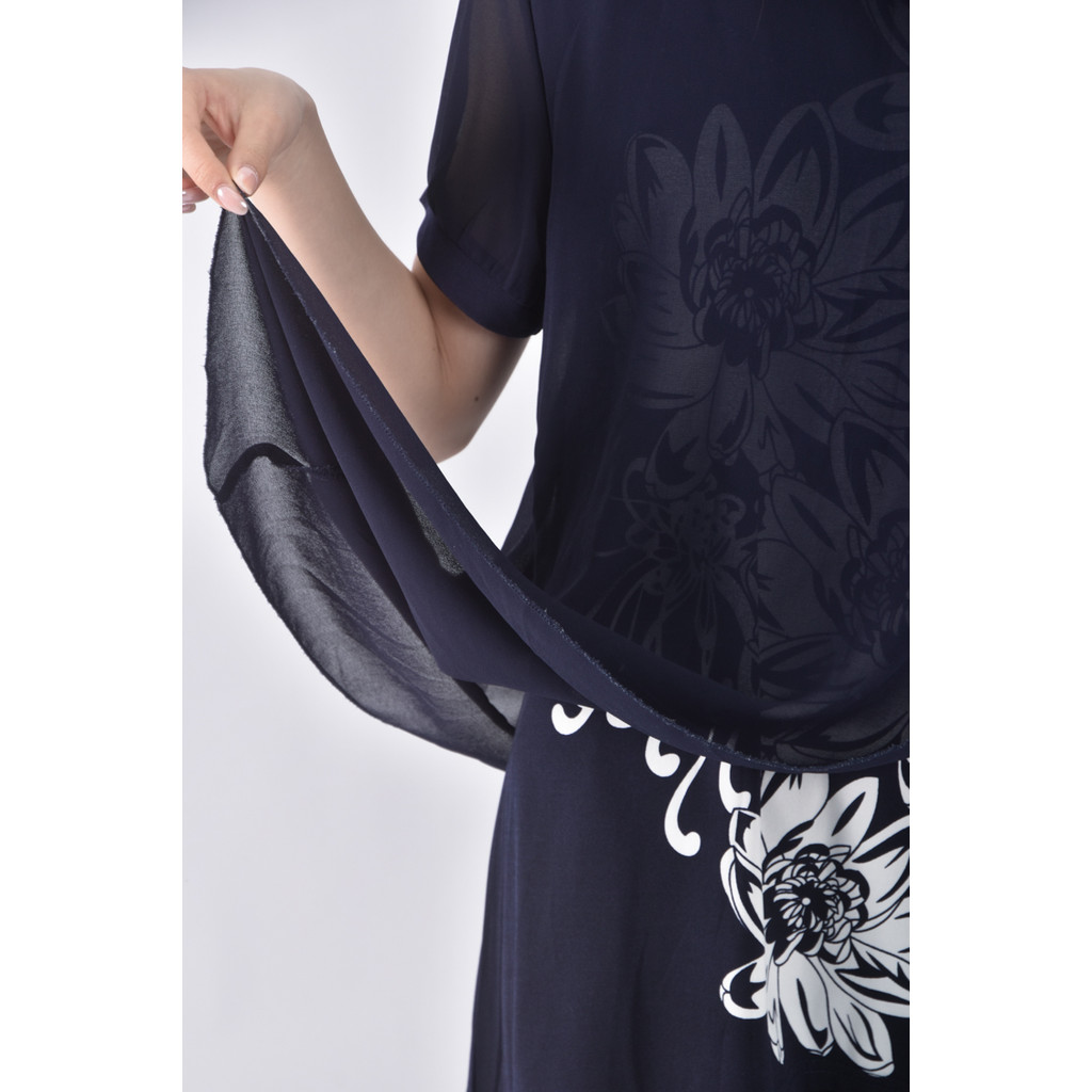 (L) chan lea花朵藍色短袖上衣二手衣, , large