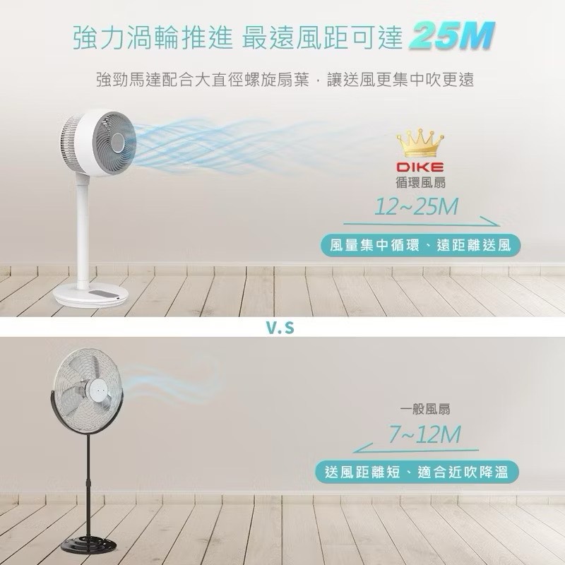 【Leo手機周邊專賣店】DIKE戴克 9吋DC變頻直流智能立式循環扇 / HLE320WT, , large