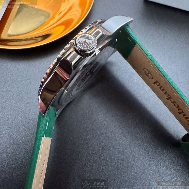 [星晴錶業]新品牌手錶,40mm,TL57203墨綠色錶面綠色錶殼綠真皮皮革錶帶款, , large