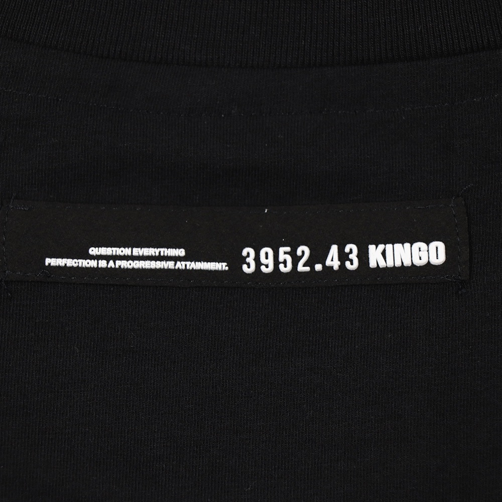 KINGO-大尺碼-女款 圓領T恤-黑-414134, , large