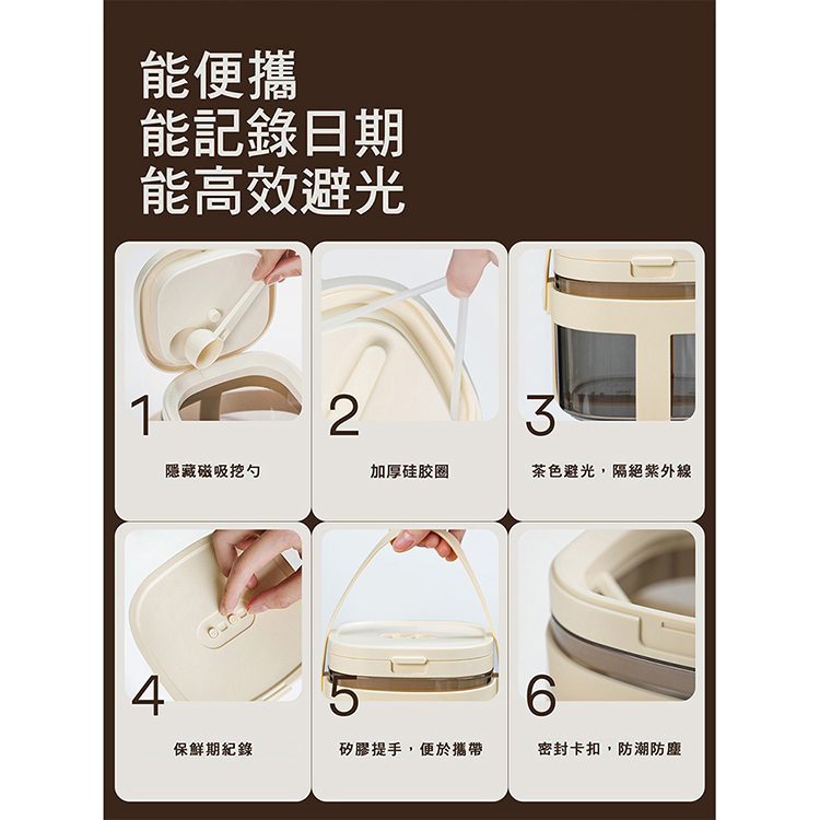 【芽比兔】便攜密封罐兩件組1200ml加附矽膠提袋, , large