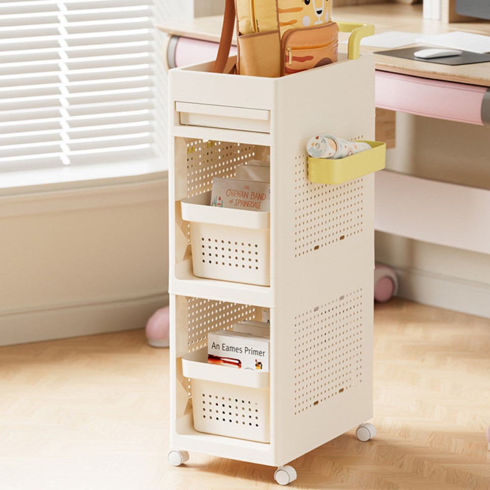 【AOTTO】清新多功能洞洞板三層收納推車(AS-208), , large