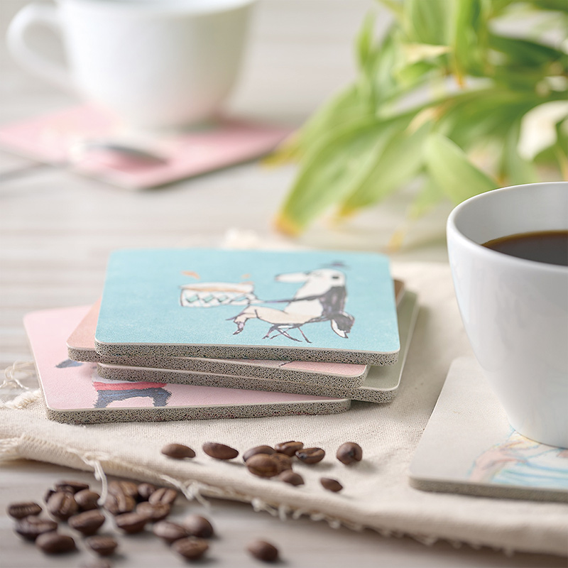 【怪獸】軟式珪藻土吸水杯墊 A Cup of Life---Ducky Shen (10x10cm) -Lay back lady, , large