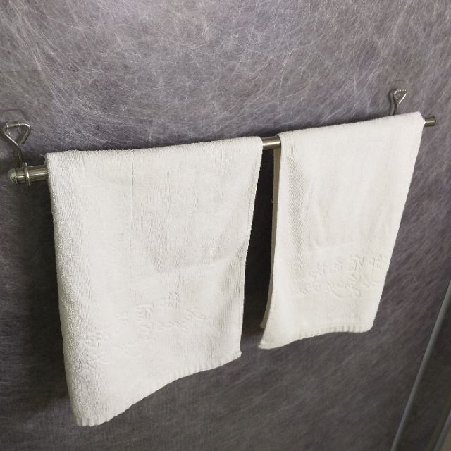 [熊好貼國際]毛巾架 75cm單桿(SGS認證不銹鋼) 凹凸紋路牆面可貼(一次貼) 無痕掛勾掛鉤 壁掛 舒適家, , large